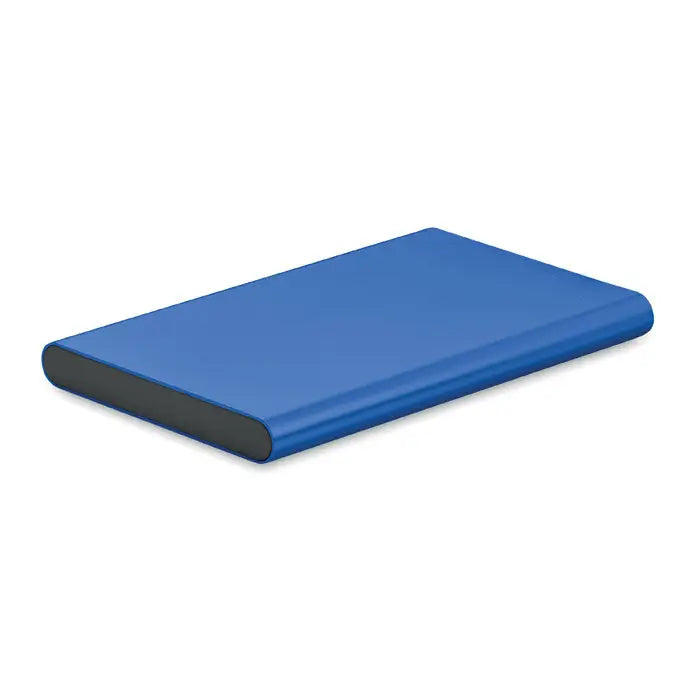 Power bank de 4000 mah tip c albastru dreptunghiular cu finisaj mat si margini negre portabil