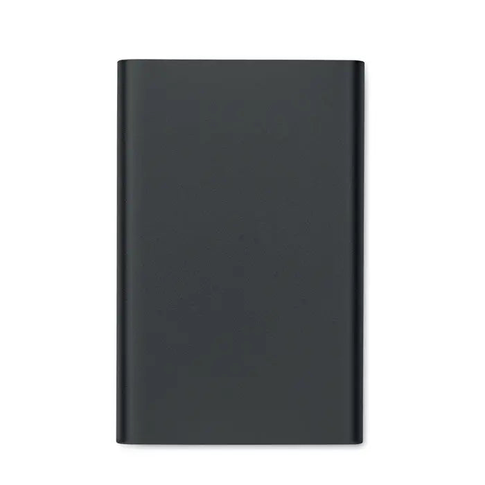 Power bank incarcator wireless negru dreptunghiular mat portabil cu finisaj mat pentru incarcare wireless