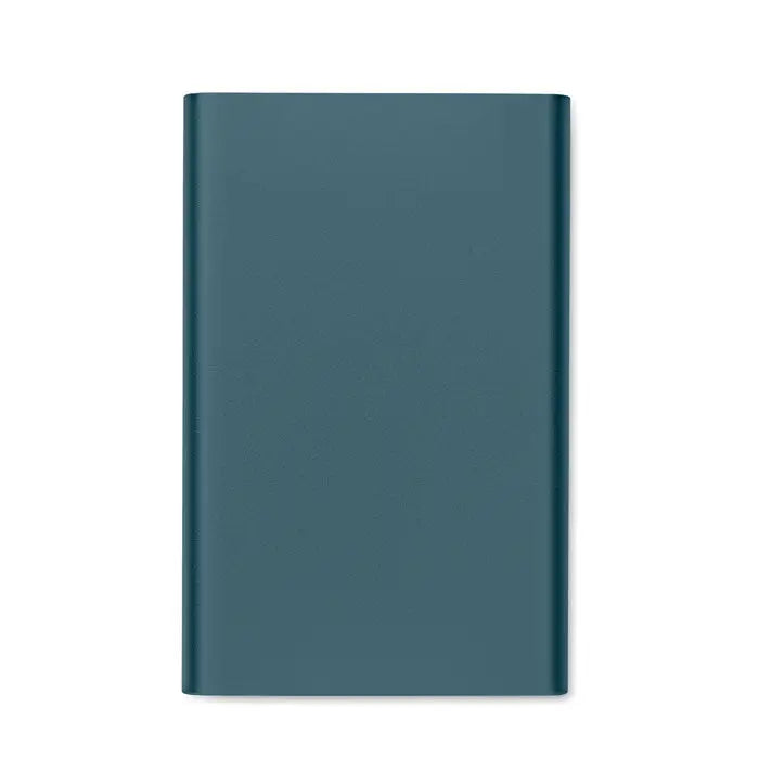 Power bank incarcator wireless dreptunghiular teal mat cu margini rotunjite si design minimalist portabil