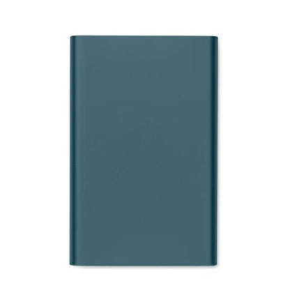 Power bank incarcator wireless dreptunghiular teal mat cu margini rotunjite si design minimalist portabil