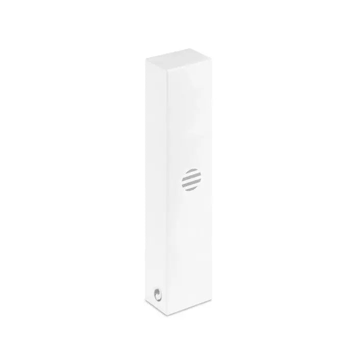 Difuzor smart alb dreptunghiular cu design minimalist si logo circular gri pentru power bank 2200 mAh