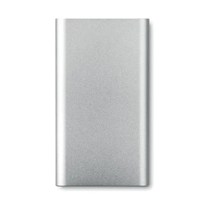 Power bank wireless 4000mah dreptunghiular argintiu cu finisaj metalic mat portabil pentru încărcare rapidă