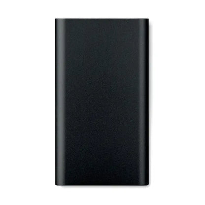 Power bank wireless 4000mAh dreptunghiular negru cu finisaj mat portabil pentru incarcare fără cablu