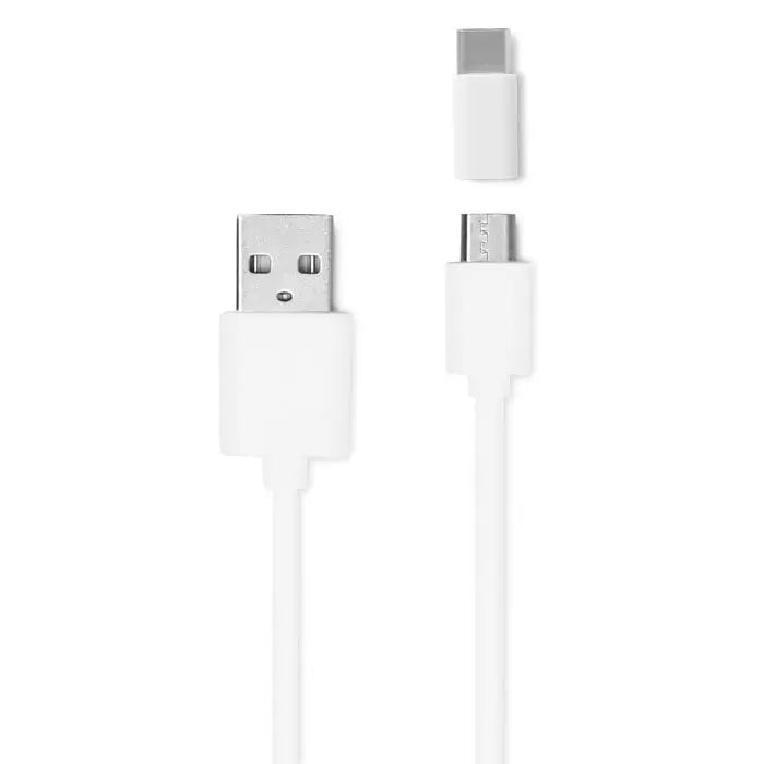 Cablu de încărcare alb usb-a la usb-c pentru power bank wireless 4000mah cu design minimalist și conectori din plastic neted
