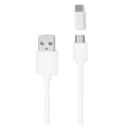 Cablu de încărcare alb usb-a la usb-c pentru power bank wireless 4000mah cu design minimalist și conectori din plastic neted