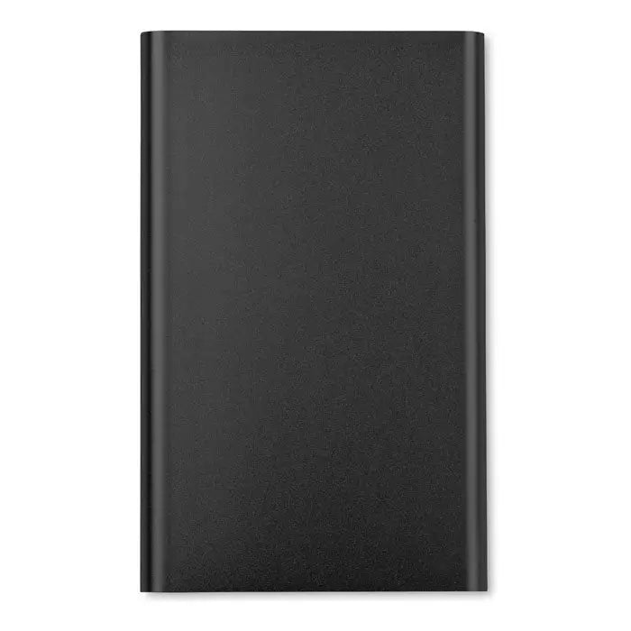 Powerbank plat de 4000 mah negru dreptunghiular cu finisaj mat portabil pentru incarcare mobila eficienta