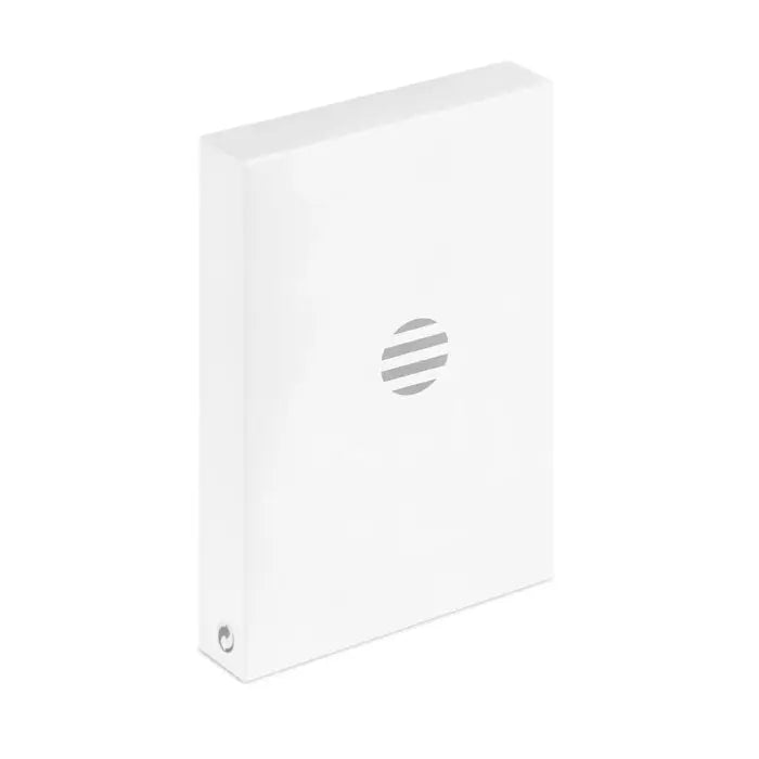 Powerbank plat de 4000 mah alb dreptunghiular cu finisaj lucios si logo circular gri subtil