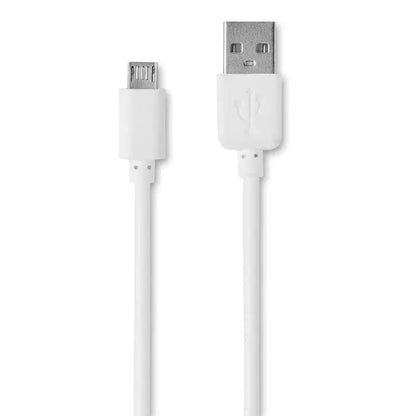 Cablu de încărcare usb alb cu conector micro-usb și usb standard pentru powerbank plat de 4000 mah