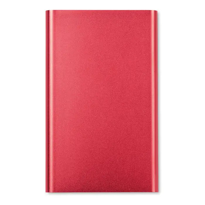 Red metallic powerbank plat de 4000 mah cu design dreptunghiular si finisaj elegant portabil