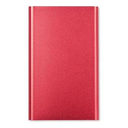 Red metallic powerbank plat de 4000 mah cu design dreptunghiular si finisaj elegant portabil
