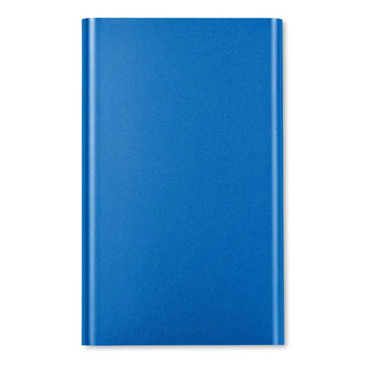 Powerbank plat de 4000 mah albastru solid cu finisaj mat și margini rotunjite portabil și elegant