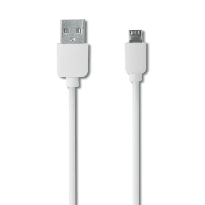 Cablu alb usb la micro usb cu conectori din plastic turnat pentru powerbank solar de 4000 mah