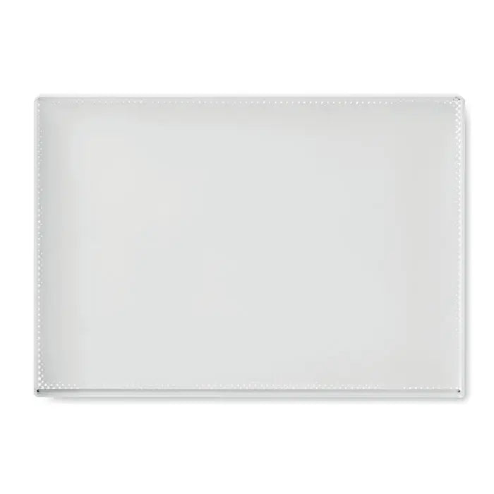 Premiul de cristal tăviță albă dreptunghiulară cu bordură texturată subtilă din material modern