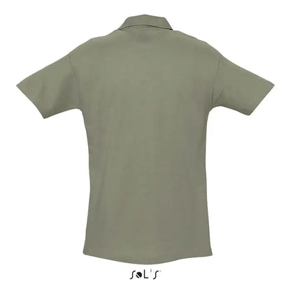 Polo barbati primavara ii olive verde cu maneci scurte guler clasic si detalii subtile de cusatura 210g