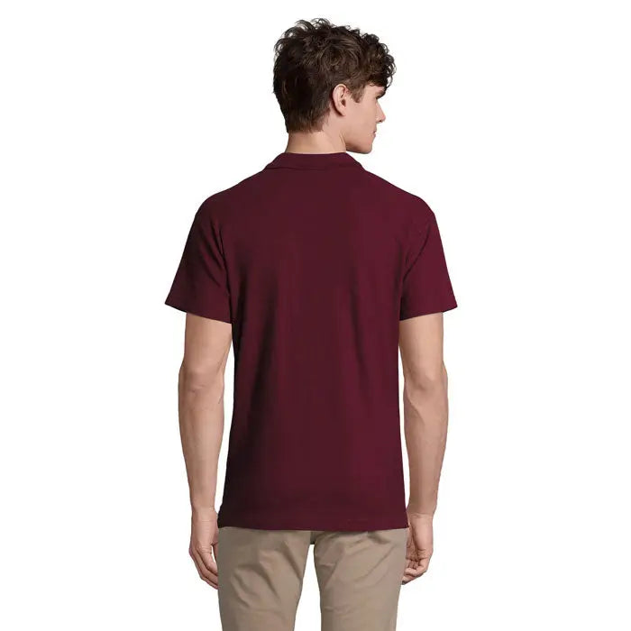 Maroon polo barbati primavara ii 210g cu maneci scurte, guler clasic si tiv striat din material usor si confortabil