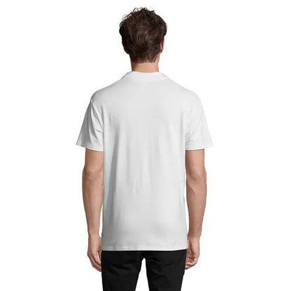 Tricou alb de bărbați primavara ii polo 210g din bumbac cu guler rotund simplu