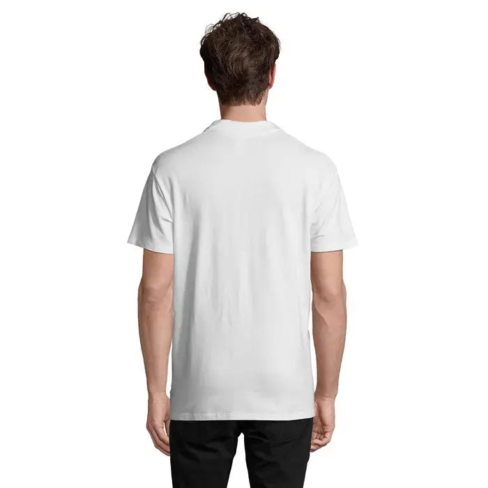 Tricou alb din bumbac cu decolteu rotund primavara ii polo barbati 210g