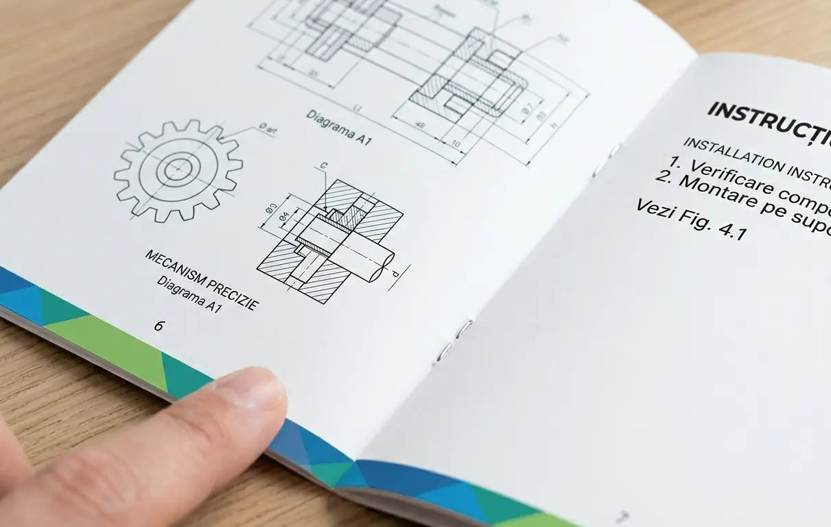 tipar brosuri a6 interior lizibil manual instructiuni finisaj precis