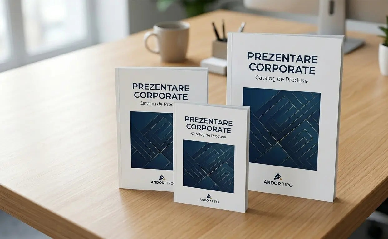 Sistem de legare prin capsare pentru broșuri portret, asigură deschiderea facilă și rezistența paginilor la utilizare intensă.
