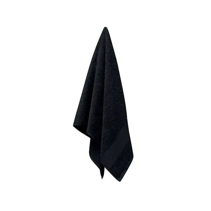 Prosop bumbac organic negru 100x50cm din material cu textura subtila si margini bine finisate