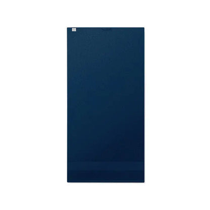 Prosop bumbac organic 100x50cm albastru bleumarin dreptunghiular cu suprafata texturata pentru yoga