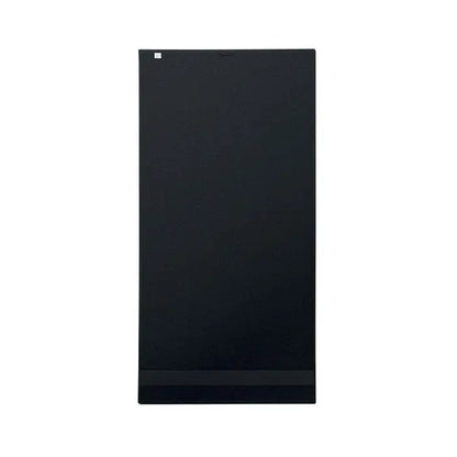Prosop bumbac organic 140x70cm cu design minimal si finisaj lucios pe ecran dreptunghiular negru