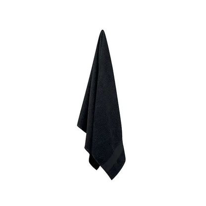 Prosop bumbac organic negru 140x70cm cu textura solida si margini finisate pentru uscarea mainilor