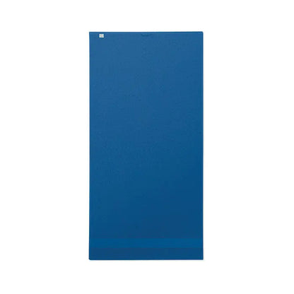 Prosop bumbac organic 140x70cm texturat albastru cu gradient subtil si logo alb mic in coltul stanga sus