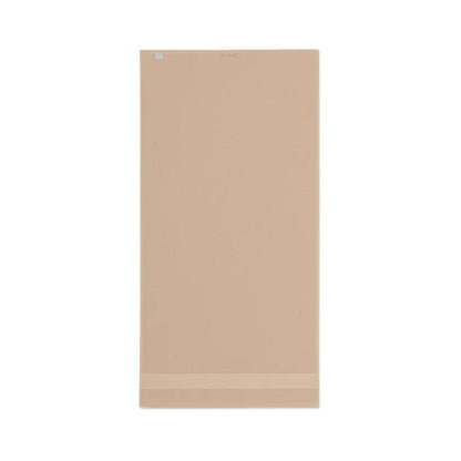 Prosop bumbac organic 140x70cm bej cu suprafata texturata subtil si margine intarita