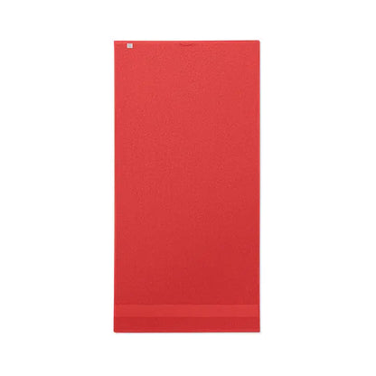 Prosop bumbac organic roșu 140x70cm cu textură și dungi subtile orizontale pentru yoga și fitness
