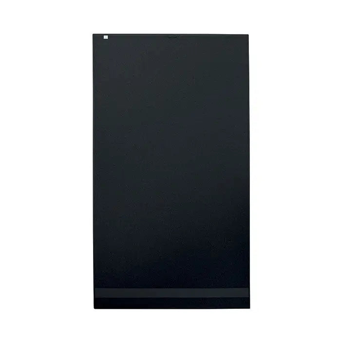 Panou dreptunghiular negru cu finisaj mat si benzi orizontale subtile pentru prosop bumbac organic 180x100cm