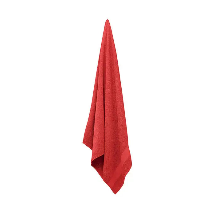 Prosop bumbac organic rosu vibrant 180x100cm cu textura moale de bumbac terry pentru uz zilnic