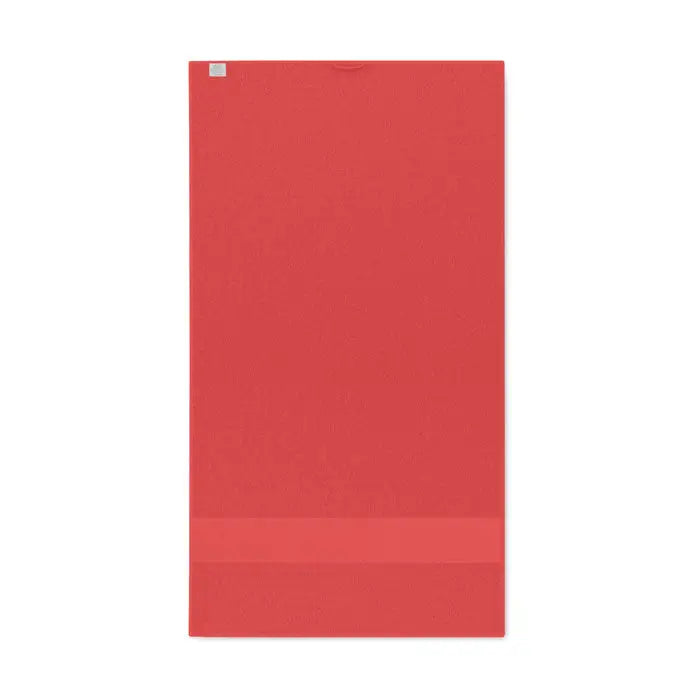 Prosop organic 50x30cm solid roșu cu bandă orizontală subtilă din material organic