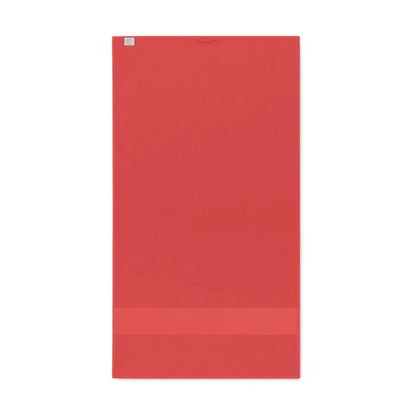 Prosop organic 50x30cm solid roșu cu bandă orizontală subtilă din material organic