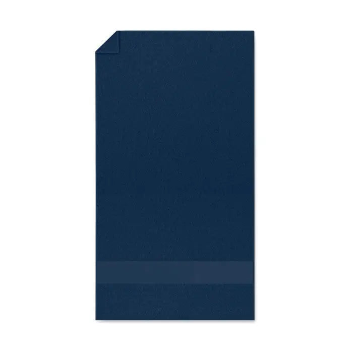 Prosop organic 50x30cm albastru navy inchis cu dunga orizontala subtila din material organic