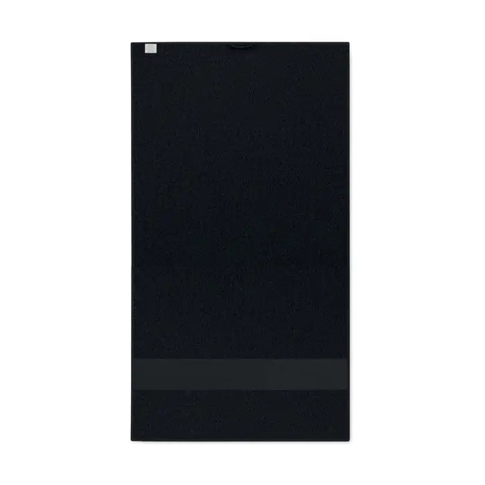Ecran negru dreptunghiular mat cu bandă orizontală la baza pentru prosop organic 50x30cm