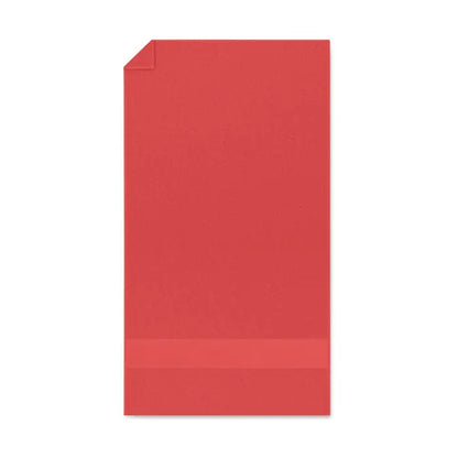 Prosop organic 50x30cm cu textura ușoară în formă dreptunghiulară roșie solidă cu colț pliat