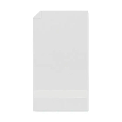 Pungă de hârtie albă prosop organic 50x30cm cu colț superior ușor ondulat și bandă orizontală subtilă lângă baza