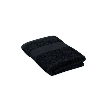 Prosop organic 50x30cm negru cu suprafață texturată și bandă orizontală densă pentru uz organic