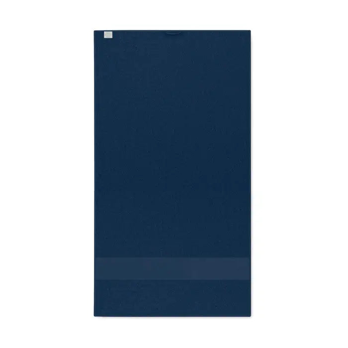 Prosop organic 50x30cm navy albastru texturat cu bandă orizontală subtilă pentru uz zilnic