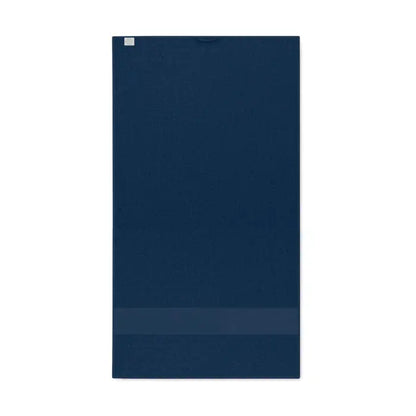 Prosop organic 50x30cm navy albastru texturat cu bandă orizontală subtilă pentru uz zilnic