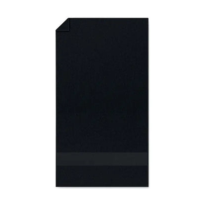 Prosop organic 50x30cm negru texturat cu dunga orizontala subtila aproape de margine