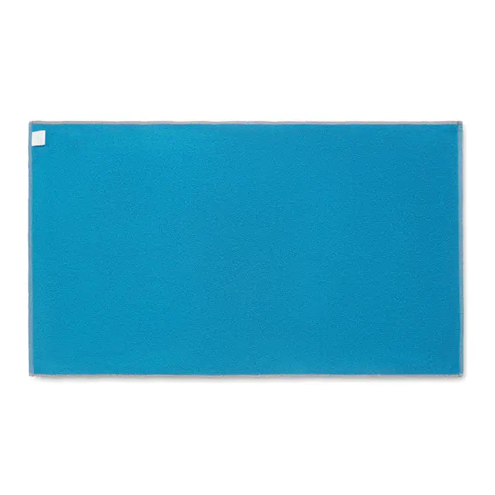 Prosop seaqual 100x170cm albastru solid cu suprafata texturata si margini finisate pentru utilizare eficienta