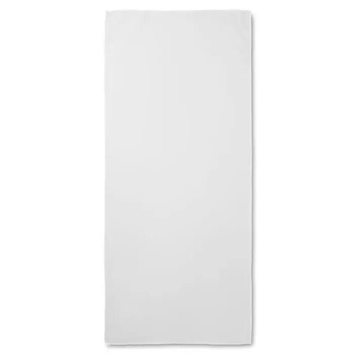 Prosop sport alb dreptunghiular cu textura moale si absorbanta si husa pentru transport si depozitare