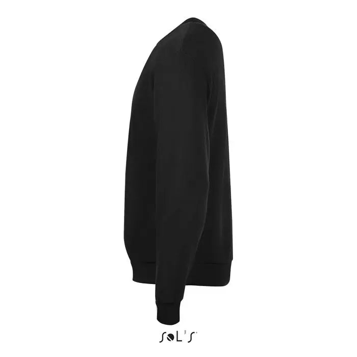 Pulover baRBatI pajian 260g negru cu mâneci lungi, guler rotund, manșete și tiv reiate