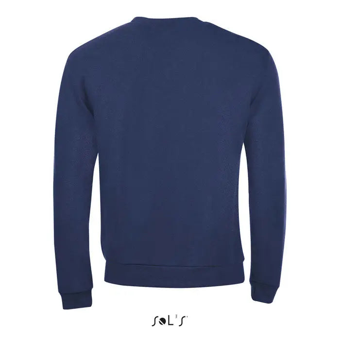 Navy blue pullover baRBatI paJIAN 260g cu decolteu rotund si maneci si tiv striate din bumbac de 260g