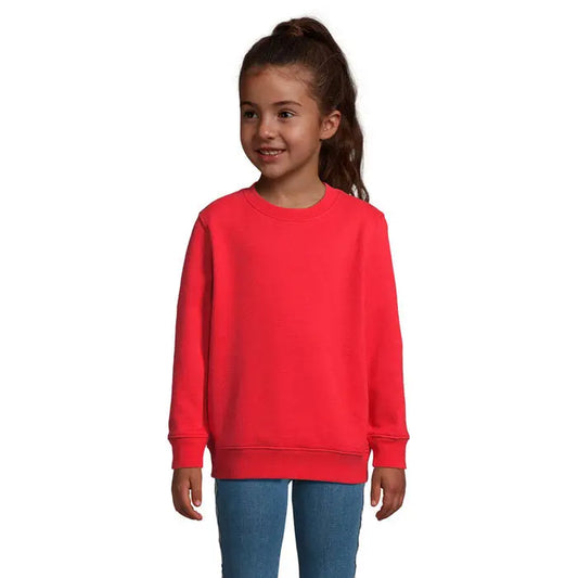 Pulover columbia kids copii roșu aprins cu mâneci lungi și guler rotund clasic din material confortabil