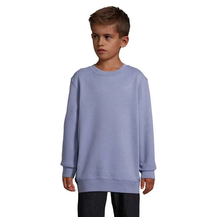 Pulover columbia kids lavanda moale cu mâneci lungi, croială lejeră și manșete reiate