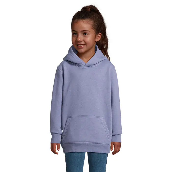 Pulover cu gluga condor kids lavanda moale maneci lungi buzunar frontal si mansete tiv ribbate