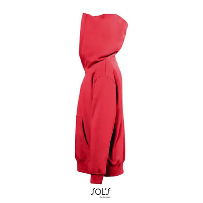 Pulover cu gluga slam kids rosu din material moale si fin cu design clasic